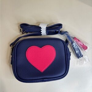 Lily Bloom Navy and Pink Heart Crossbody Bag